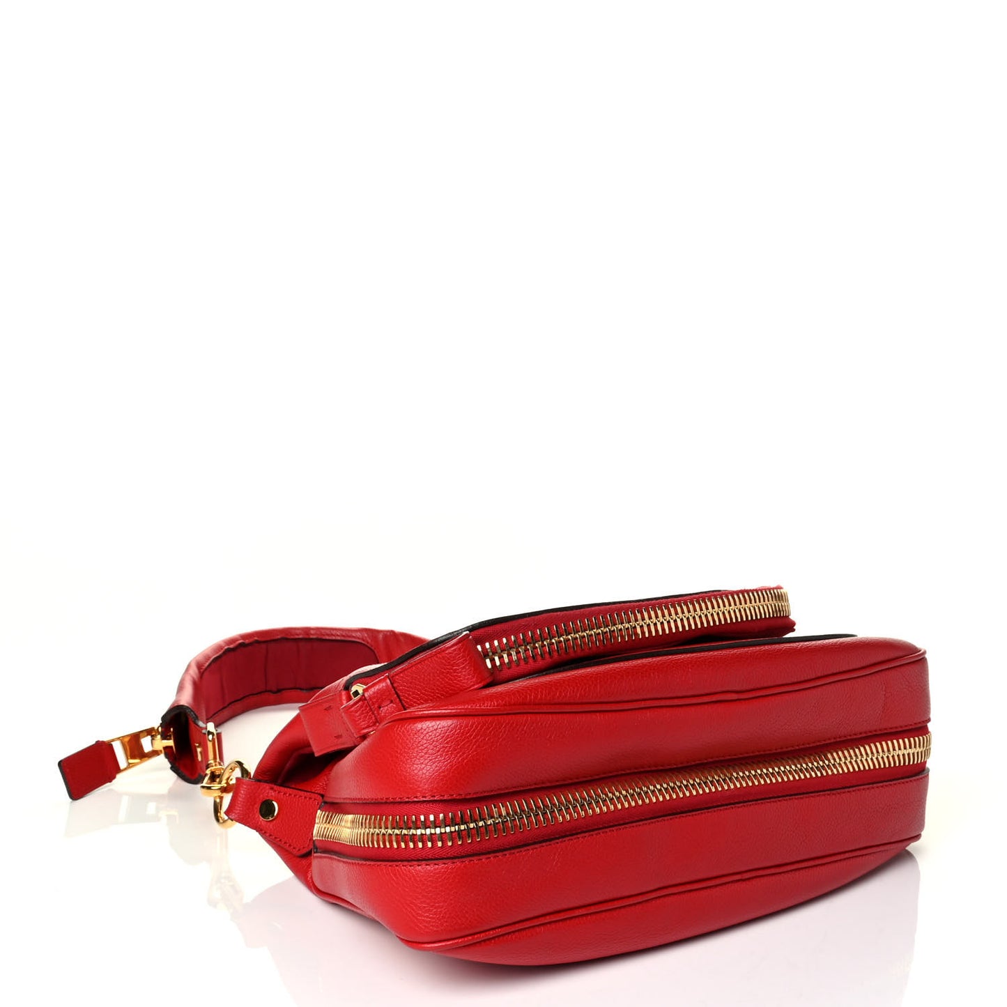 Pebbled Calfskin Medium Jennifer Flame Red
