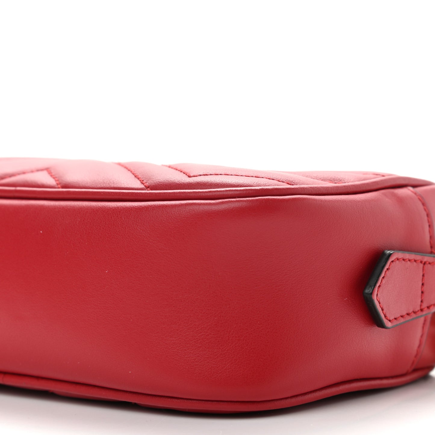 Calfskin Matelasse Mini GG Marmont Chain Shoulder Bag Hibiscus Red