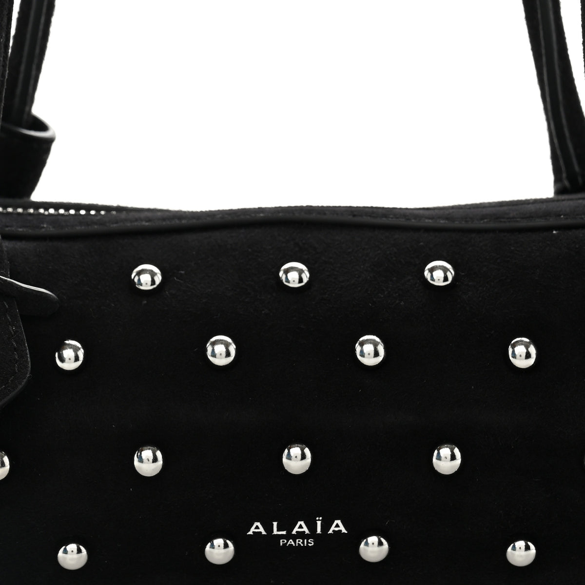 Nubuck Studded Small Le Teckel Bag  Black