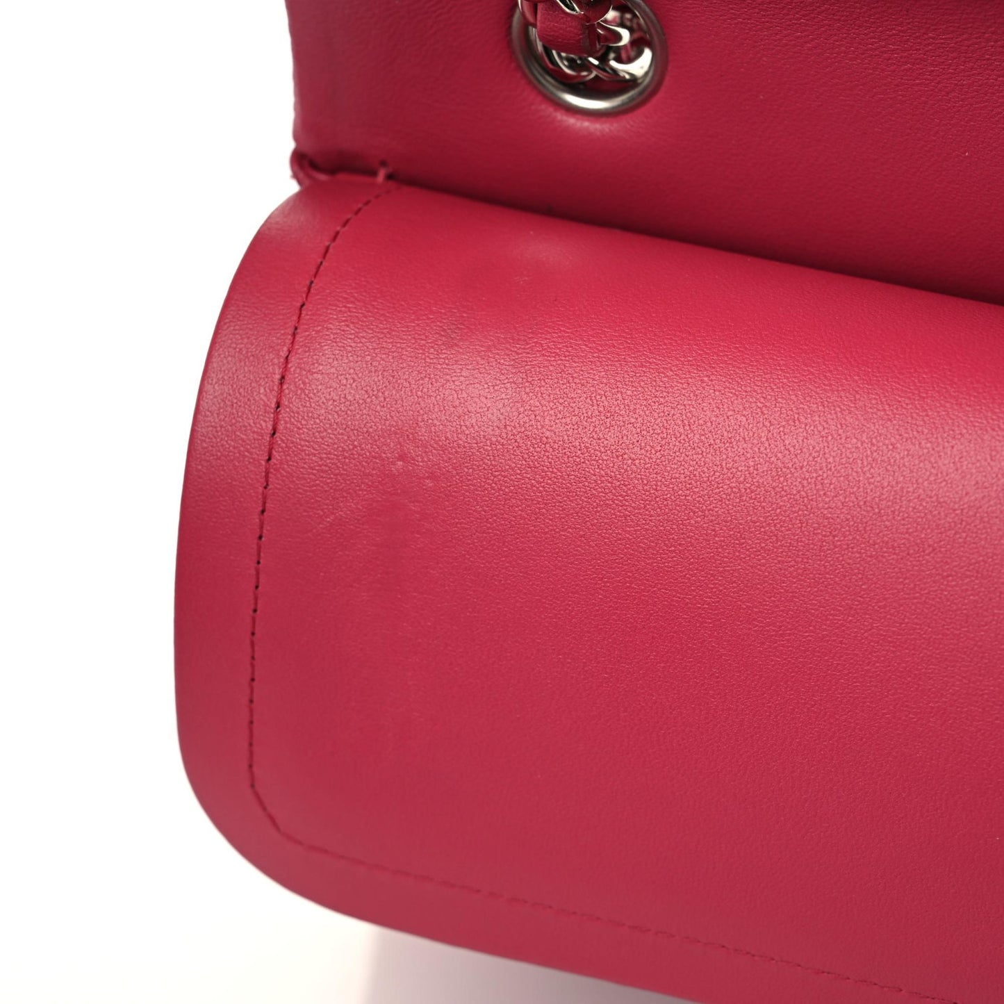 Lambskin Quilted Medium Double Flap Dark Pink