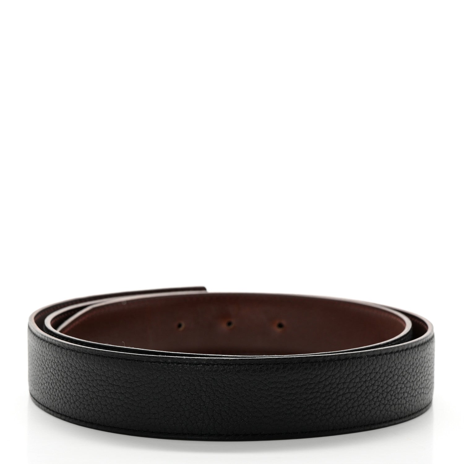 Hermes Togo Box 32mm Belt Strap 100 40 Black Rouge H 2 of 9