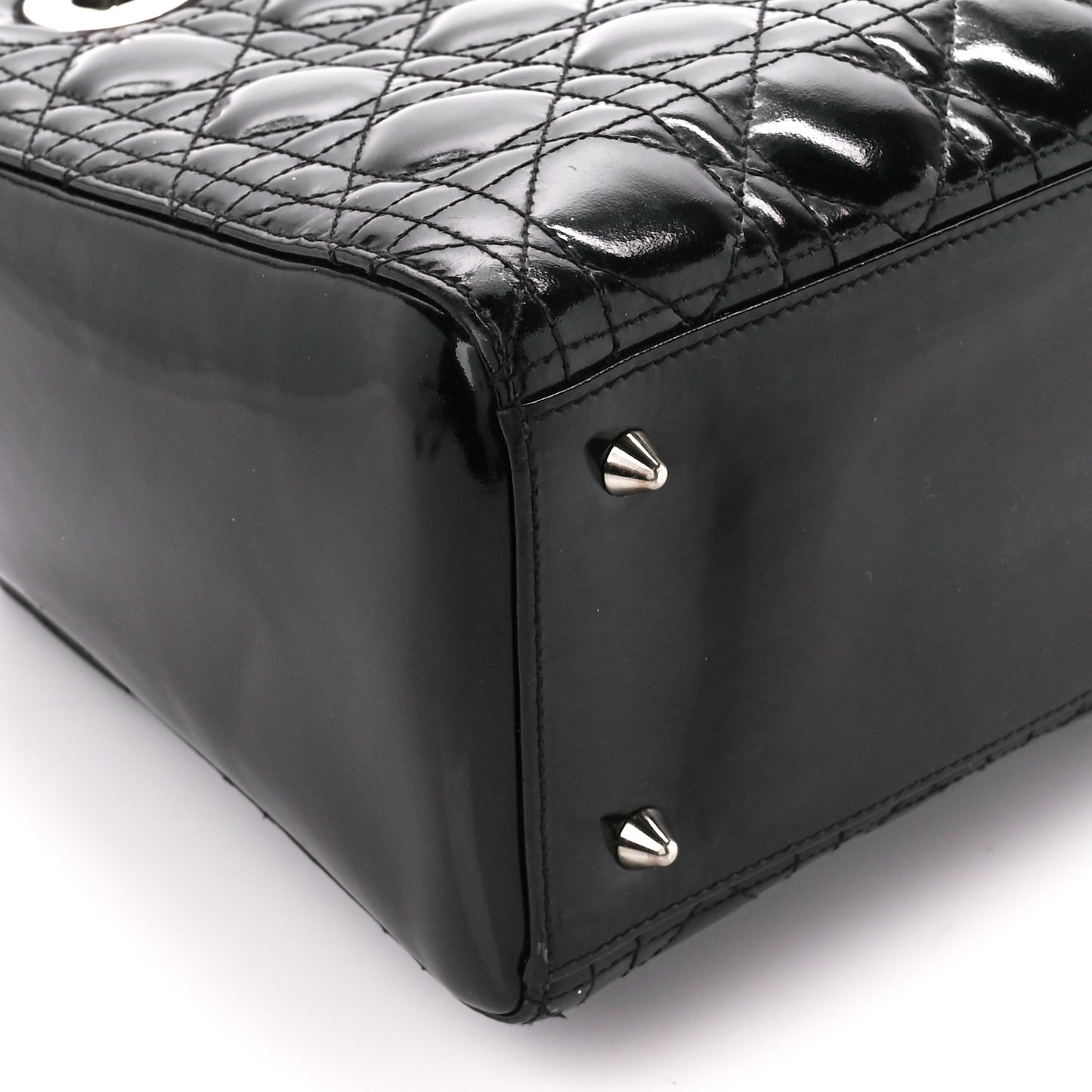 Patent Cannage Medium Lady Dior Black