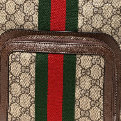 Gucci GG Supreme Monogram Calfskin Web Small Ophidia Day Backpack Beige Ebony New Acero 9 of 12