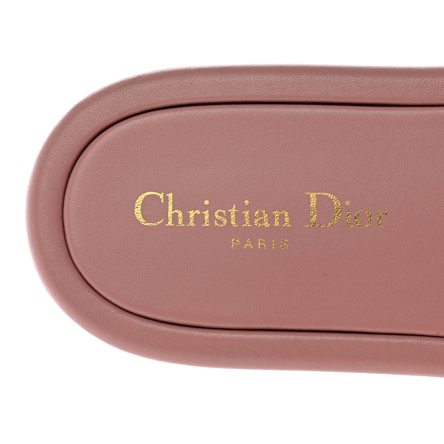 Lambskin Embossed Every-D Flat Slide Sandals 40.5 Chateau Rose