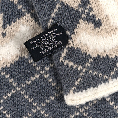 Chanel Wool Cashmere CC Scarf White Grey 4 of 4