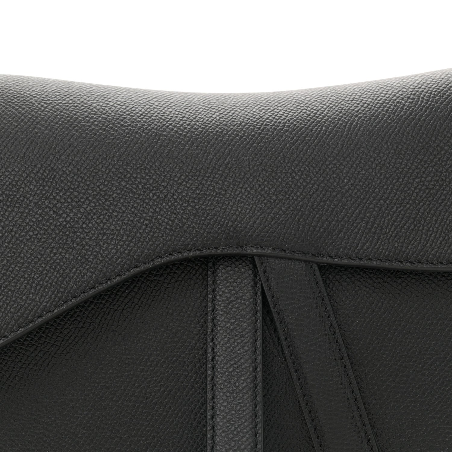 Christian Dior Grained Calfskin Saddle Bag Black 8 of 11