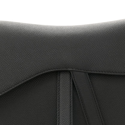 Christian Dior Grained Calfskin Saddle Bag Black 8 of 11