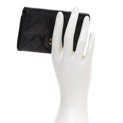 Chanel Caviar Quilted Flap Card Holder Wallet Black 2 of 9