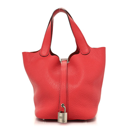 Hermes Taurillon Clemence Picotin Lock 18 PM Bougainvillea 1 of 12