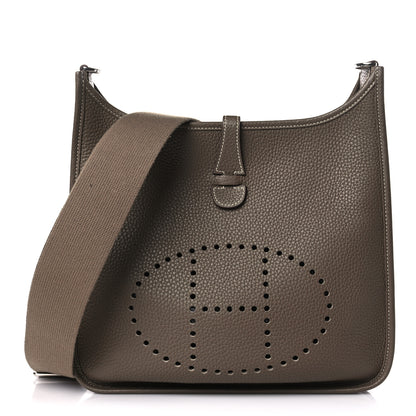 Hermes Taurillon Clemence Evelyne III PM Etoupe 1 of 10