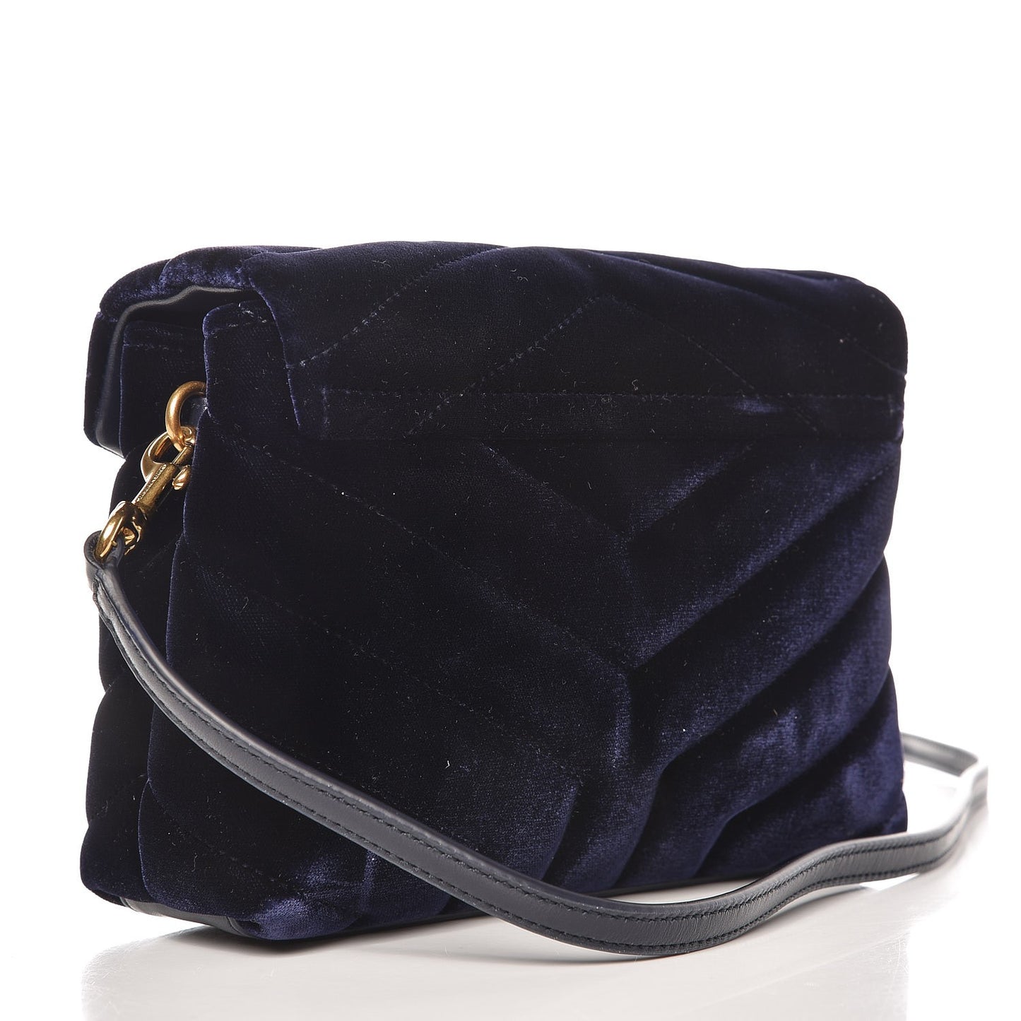 Velvet Y Quilted Monogram Toy Loulou Crossbody Bag Navy