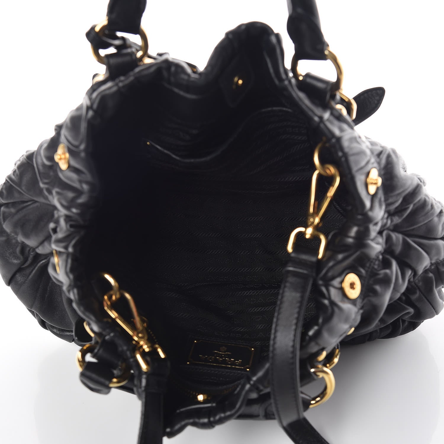 Prada Nappa Gaufre Tote Black 6 of 14