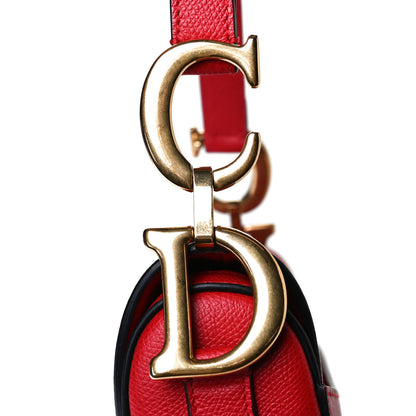 Christian Dior Grained Calfskin Saddle Bag Red 20 of 23