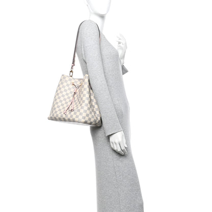 Louis Vuitton Damier Azur Neonoe MM Eau De Rose 2 of 15