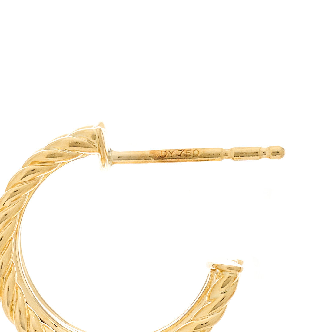 David Yurman 18K Yellow Gold Diamond Origami Huggie Earrings 3 of 4