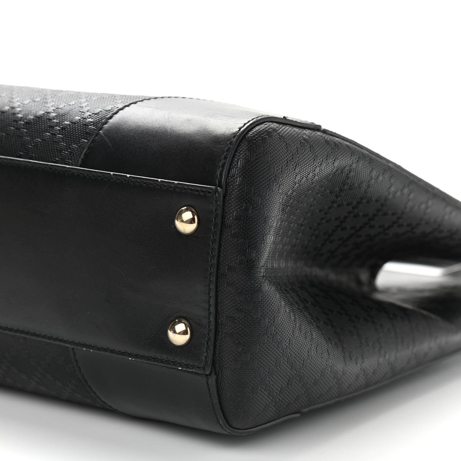 Gucci Calfskin Bright Diamante Medium Top Handle Bag Black 13 of 16