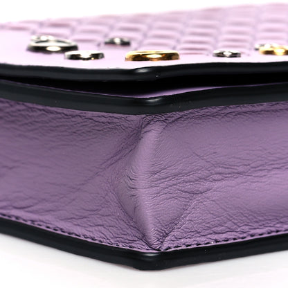 Bottega Veneta Nappa Intrecciato Studded Embellished Chain Wallet Purple 8 of 9