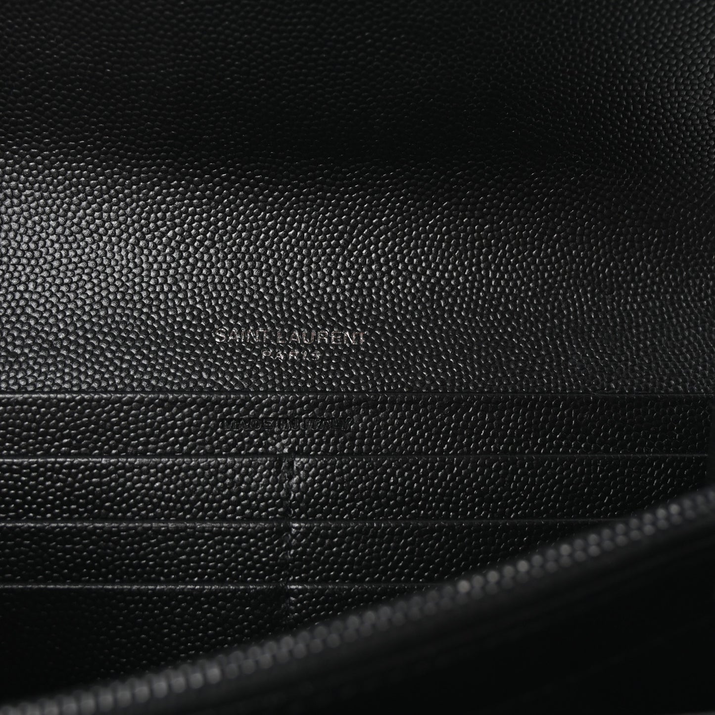 Grain De Poudre Matelasse Chevron Monogram Flap Wallet Black