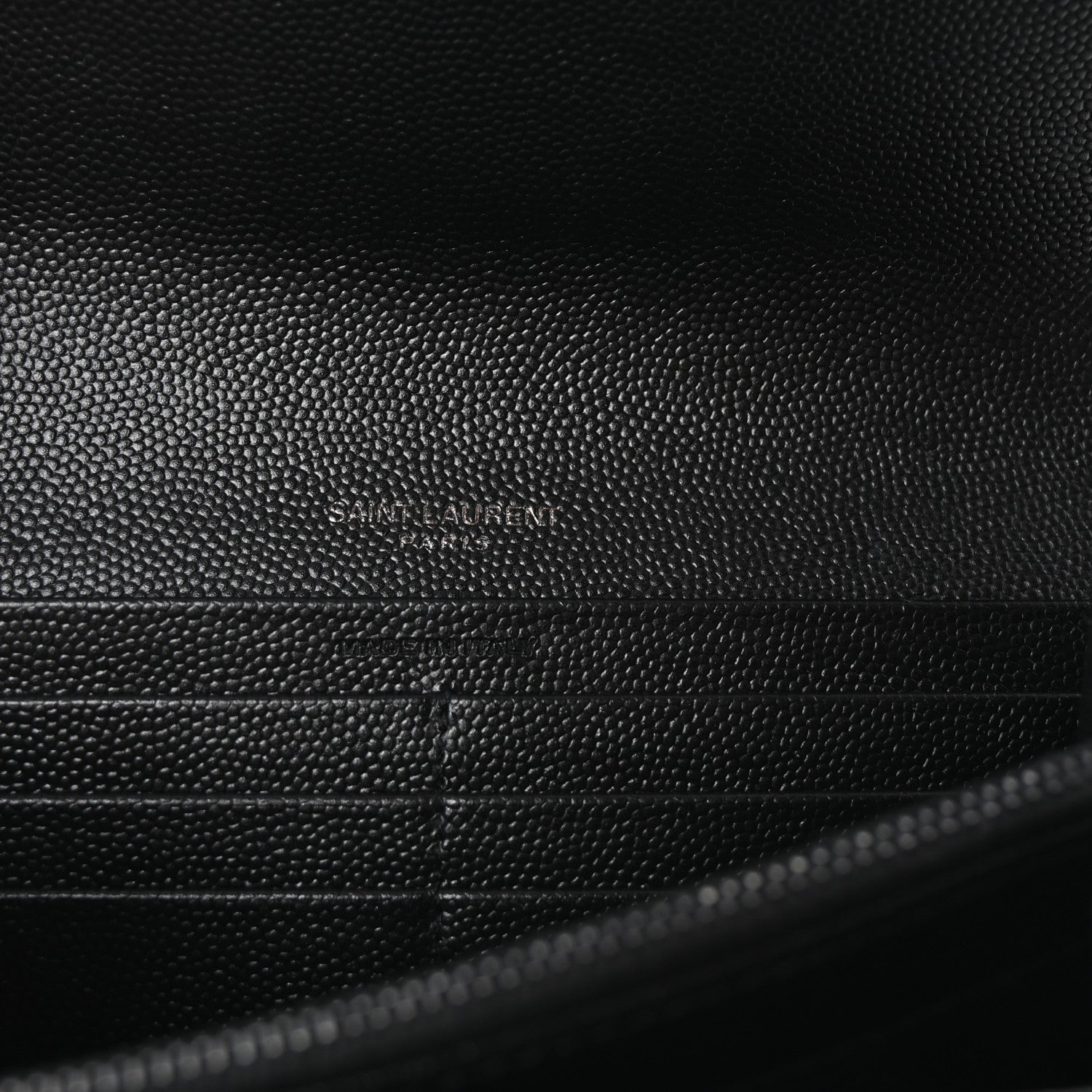 Saint Laurent Grain De Poudre Matelasse Chevron Monogram Flap Wallet Black 6 of 6