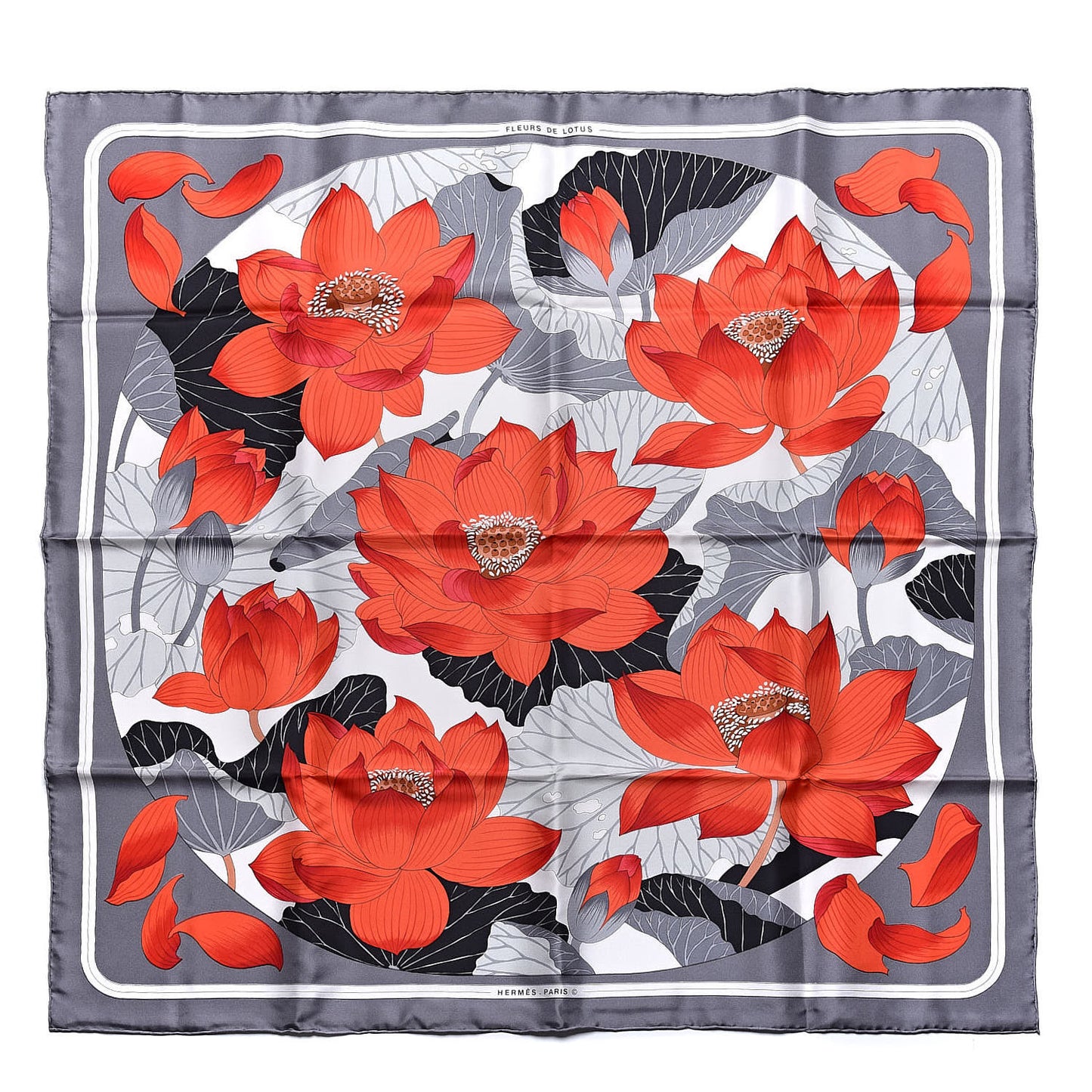 Silk Fleurs de Lotus Scarf 90
