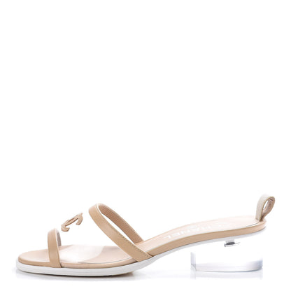 Chanel Lambskin PVC Mule 36.5 Transparent Beige 1 of 9