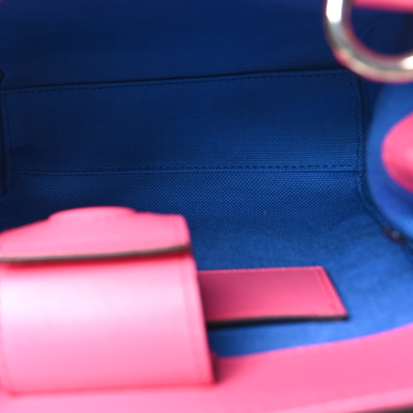 Calfskin GG Tennis Embossed Mini Tote Bag Modern Fuchsia Modern Blue