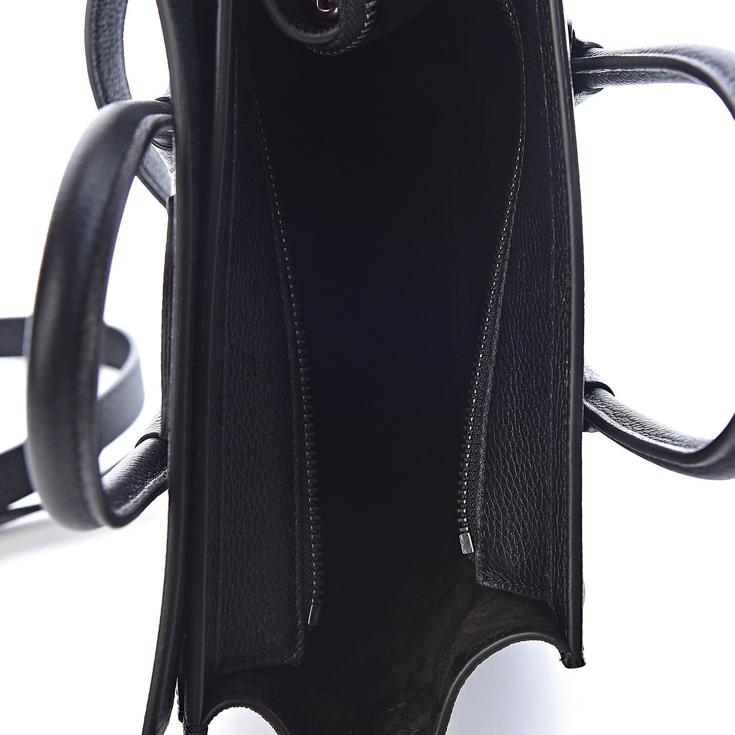 Celine Drummed Calfskin Nano Luggage Black 5 of 9