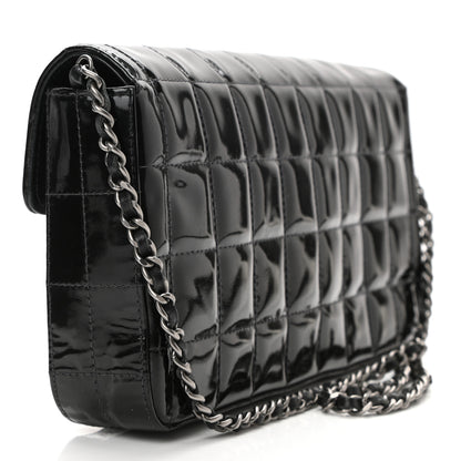 Chanel Patent Quilted East West Chocolate Bar Flap Black 3 of 12