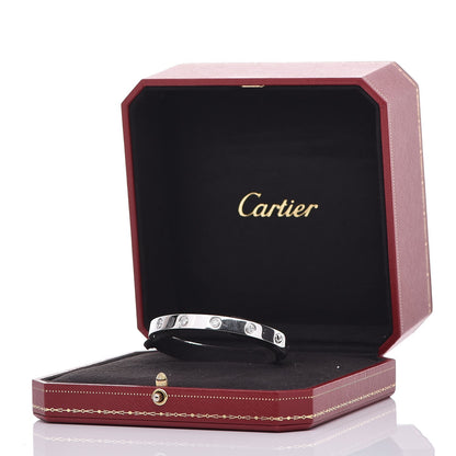 Cartier 18K White Gold 10 Diamond LOVE Bracelet 17 7 of 7