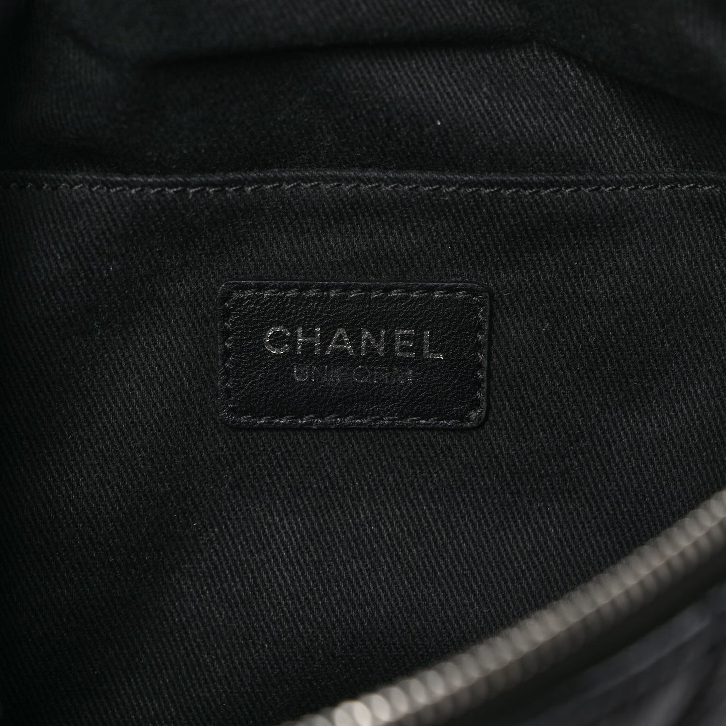 Grained Calfskin Quilted Waist Belt Bag Black