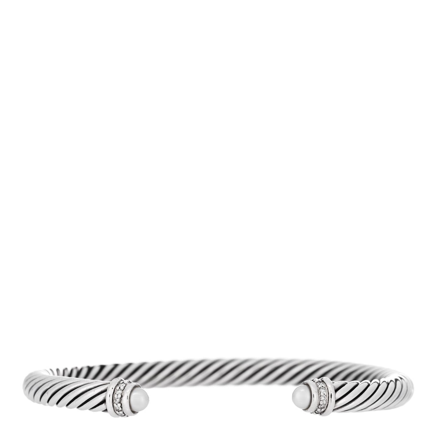 Sterling Silver Diamond Pearl 5mm Cable Classics Bracelet