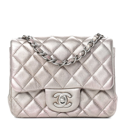Chanel Metallic Lambskin Quilted Mini Square Flap Light Gold 1 of 11