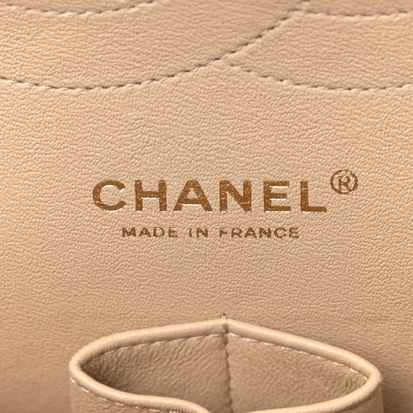 Lambskin Quilted Jumbo Double Flap Beige Clair