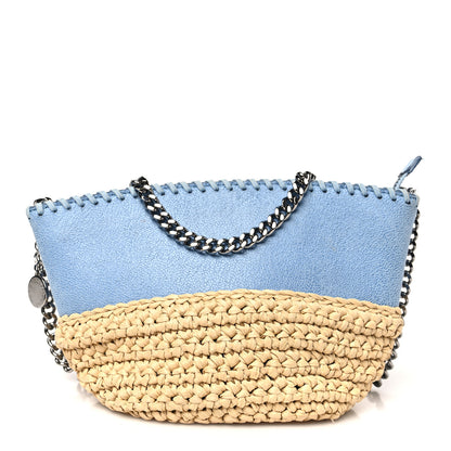 Stella McCartney Shaggy Deer Raffia Mini Shoulder Bag Light Blue 1 of 10