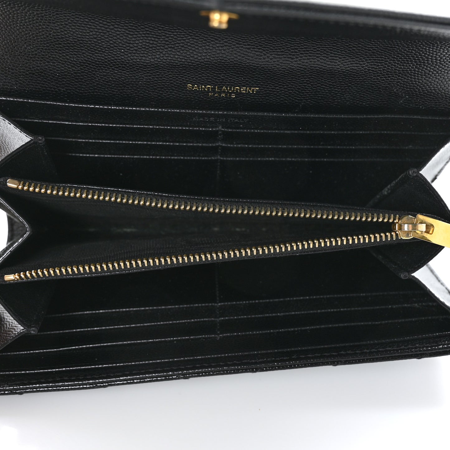 Grain De Poudre Matelasse Chevron Monogram Flap Wallet Black