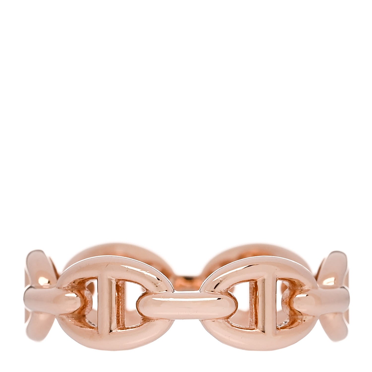 Hermes 18K Rose Gold PM Chaine d'Ancre Enchainee Ring 53 6.5 3 of 7