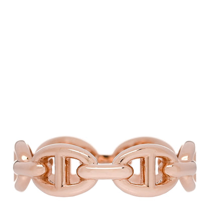 Hermes 18K Rose Gold PM Chaine d'Ancre Enchainee Ring 53 6.5 3 of 7