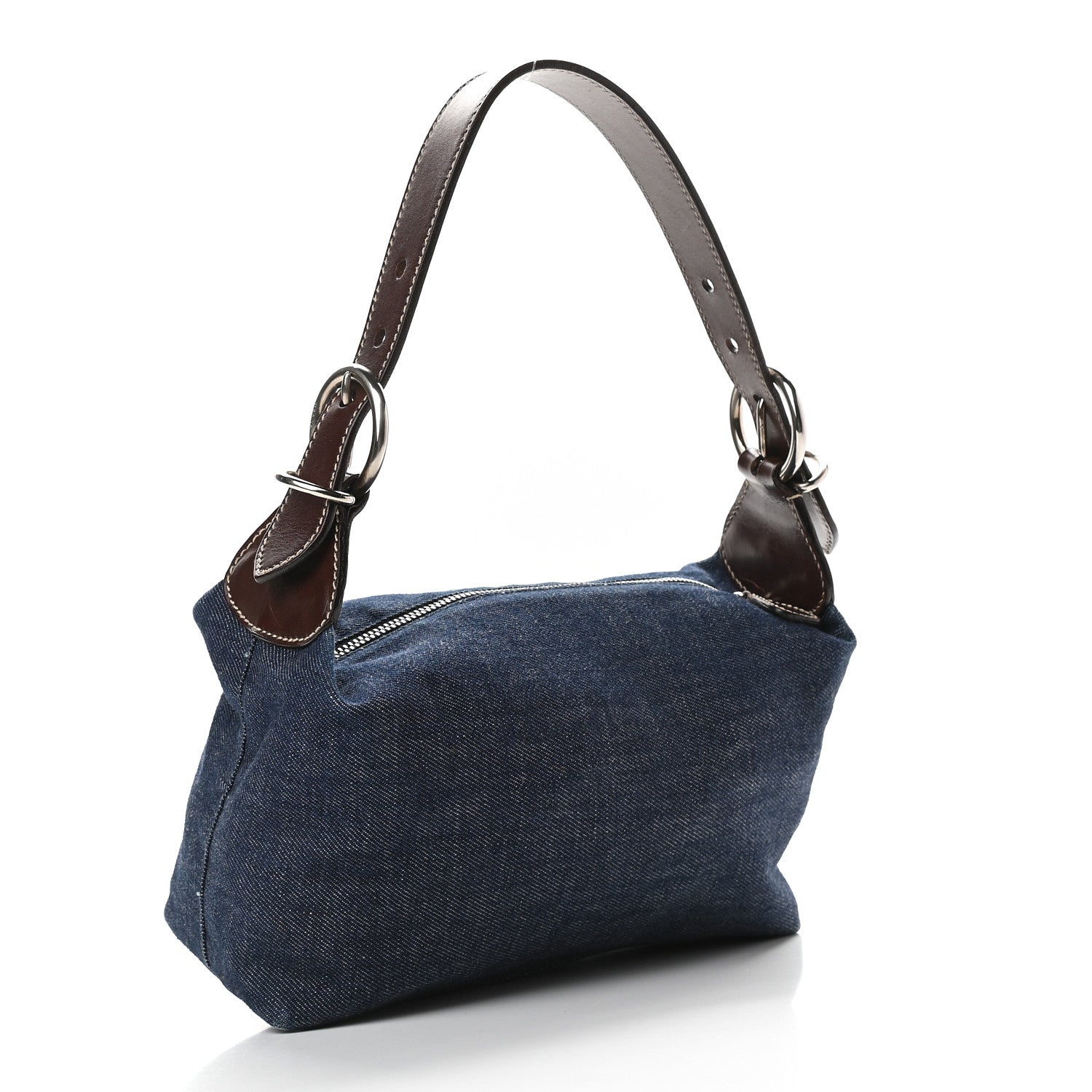 バッグ PRADA Blue Denim Pouch Bag Prada Denim Shoulder Bag Bleu 920180 – FASHIONPHILE