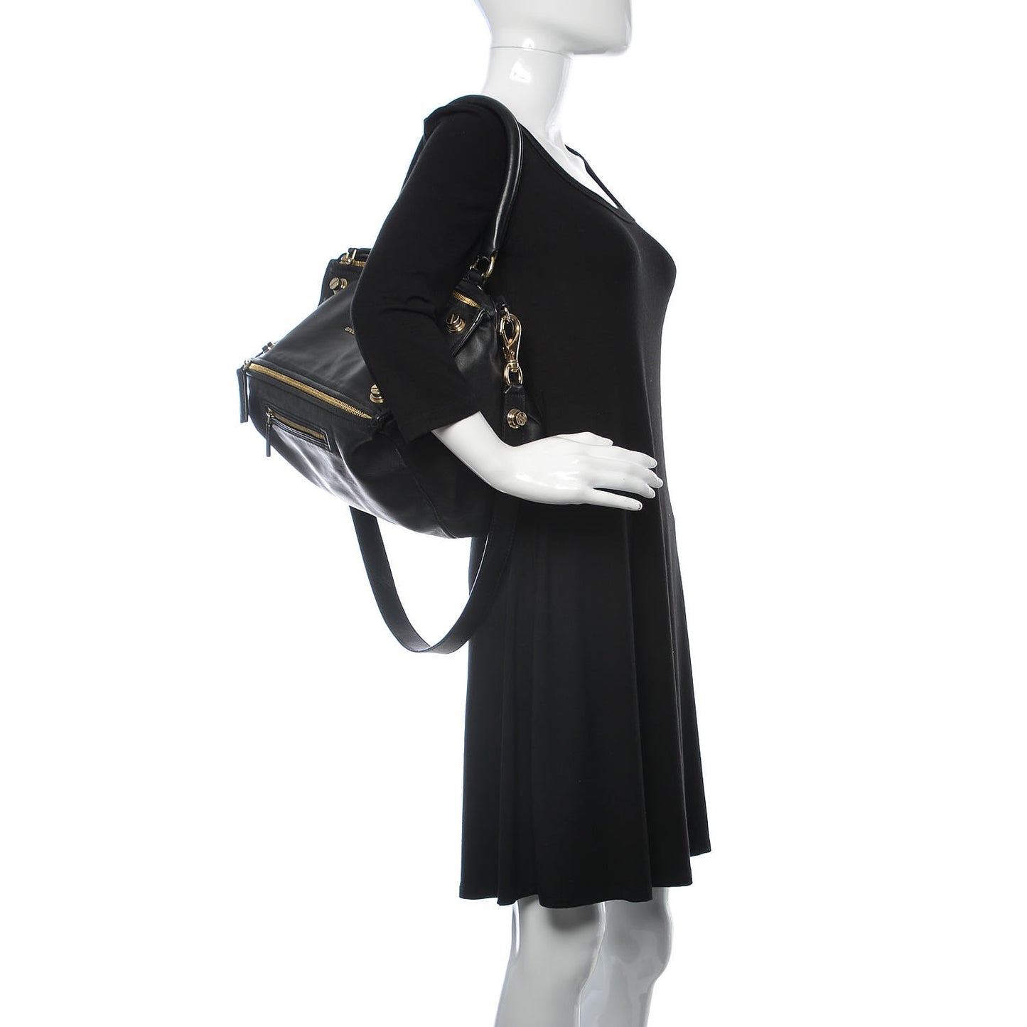 Calfskin Medium Bolt Stud Pandora Black
