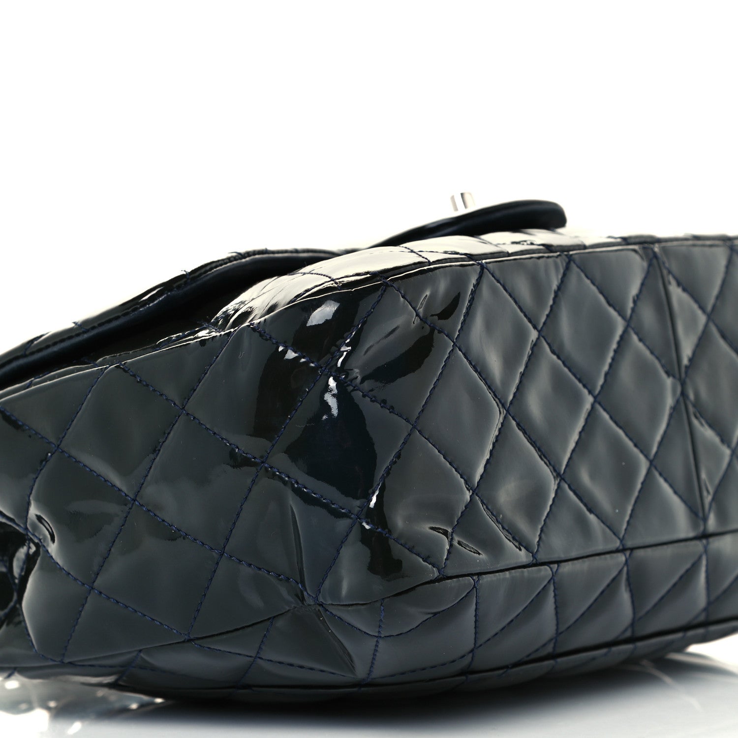 Chanel Patent Quilted Jumbo Single Flap Navy 10 of 18