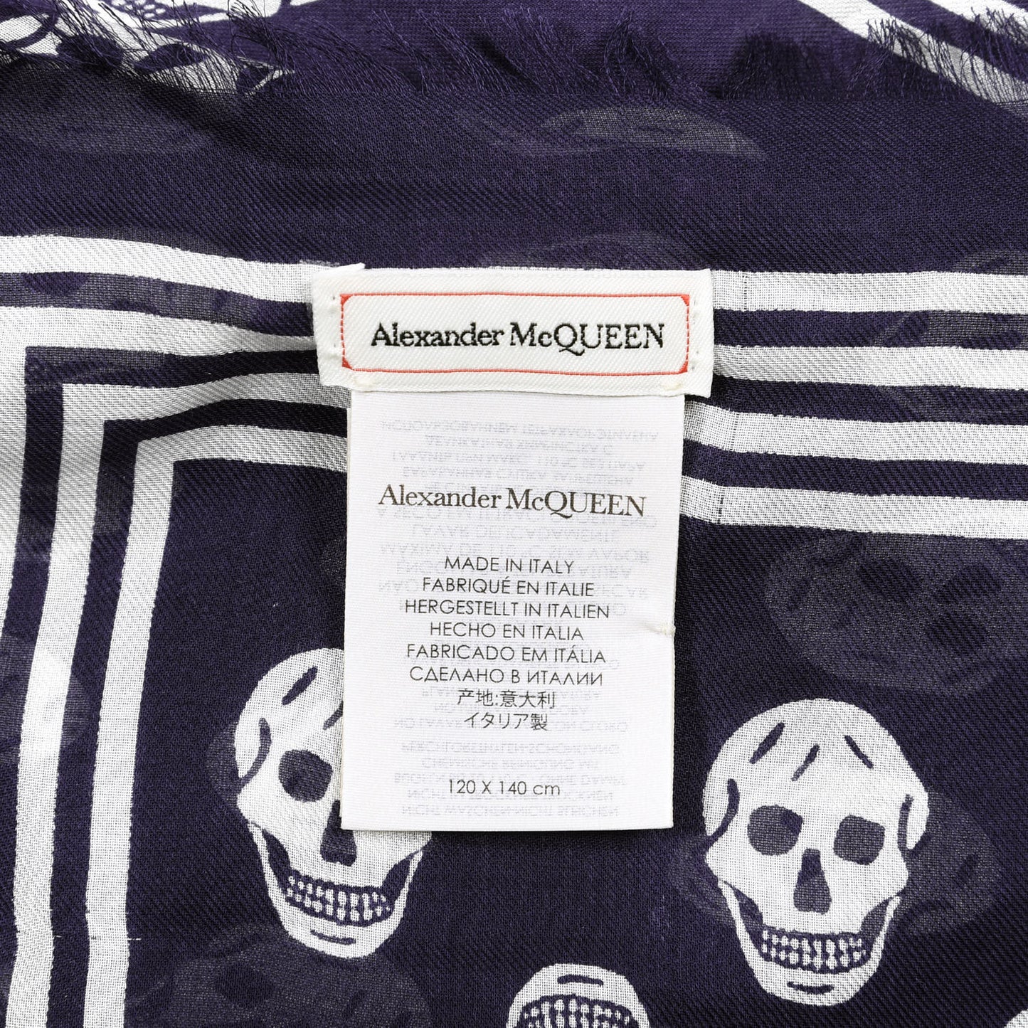 Wool Silk Cashmere Skull Scarf Purple
