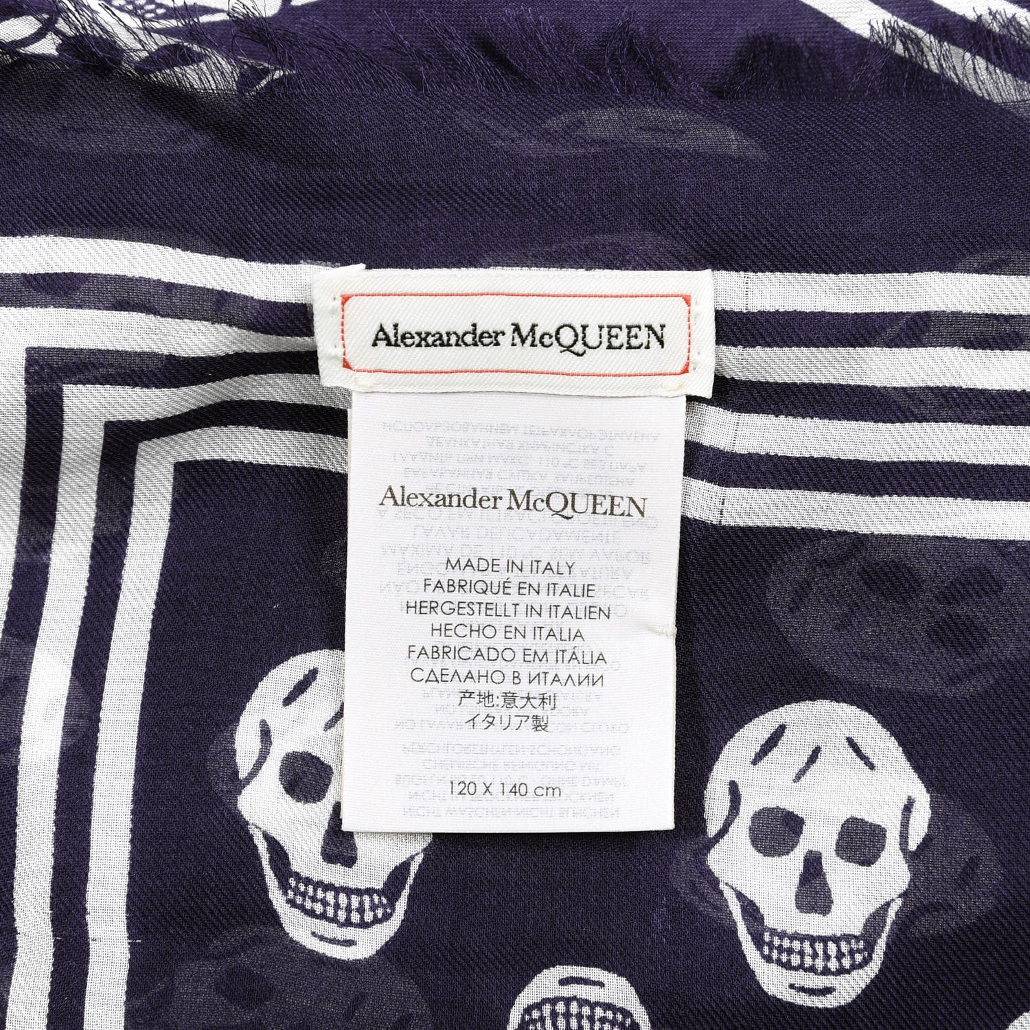 Alexander McQueen Wool Silk Cashmere Skull Scarf Purple 3 of 4