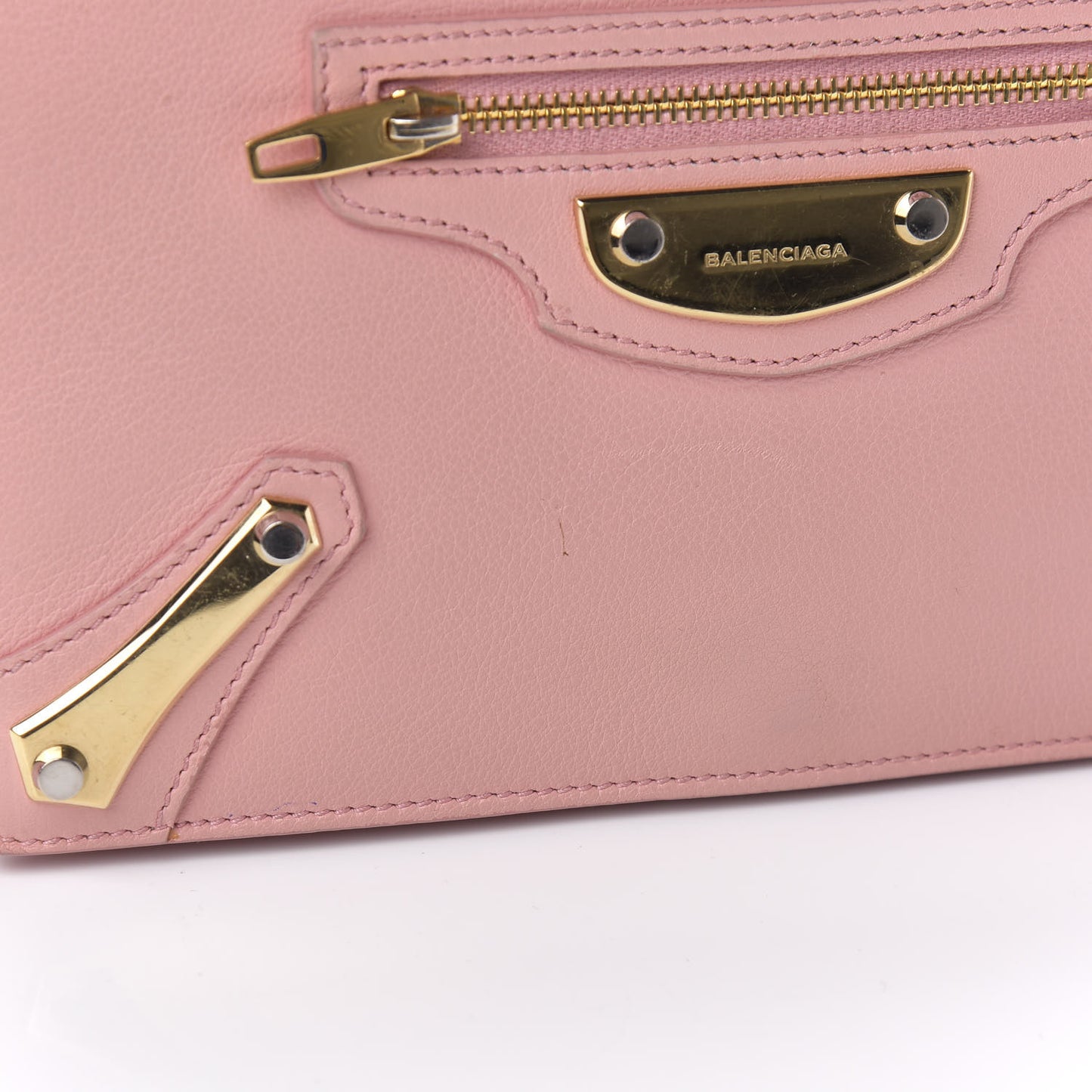 Veau Amp Plate Gold Chain Wallet Rose