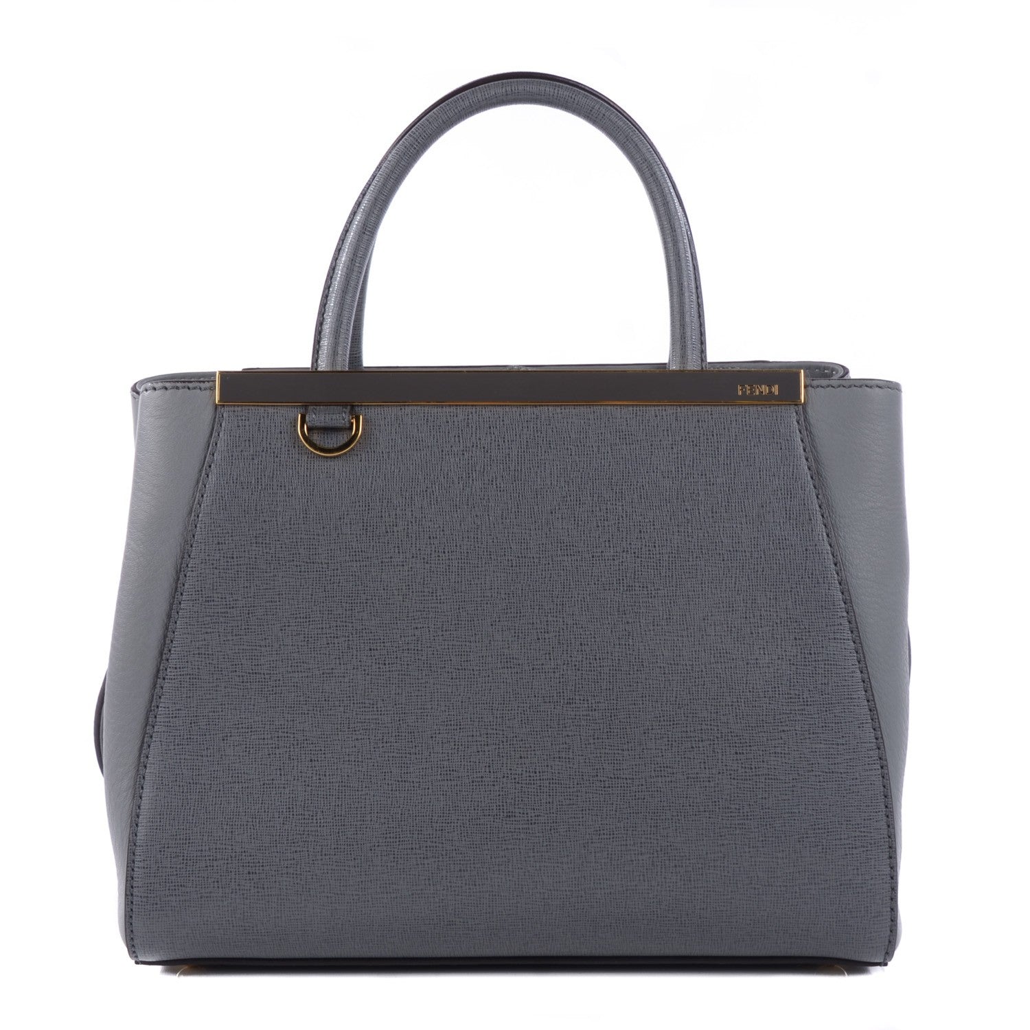 Fendi Vitello Elite Petite 2Jours Tote Grigio Grigio Chiaro 1 of 9
