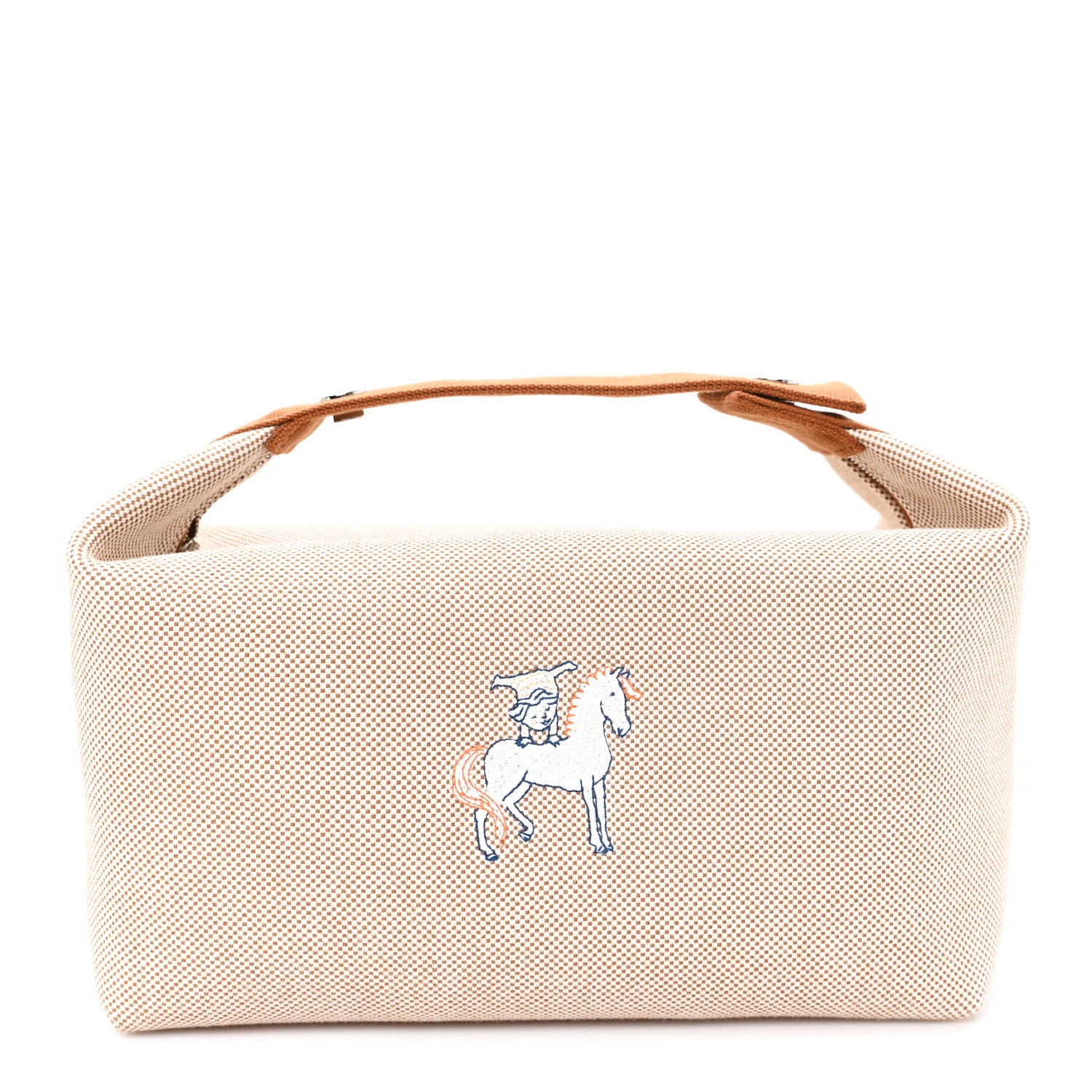 Hermes Canvas Large Bride-A-Brac Cabriole Case Biscuit 1 of 7