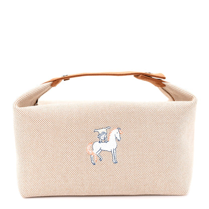 Hermes Canvas Large Bride-A-Brac Cabriole Case Biscuit 1 of 7