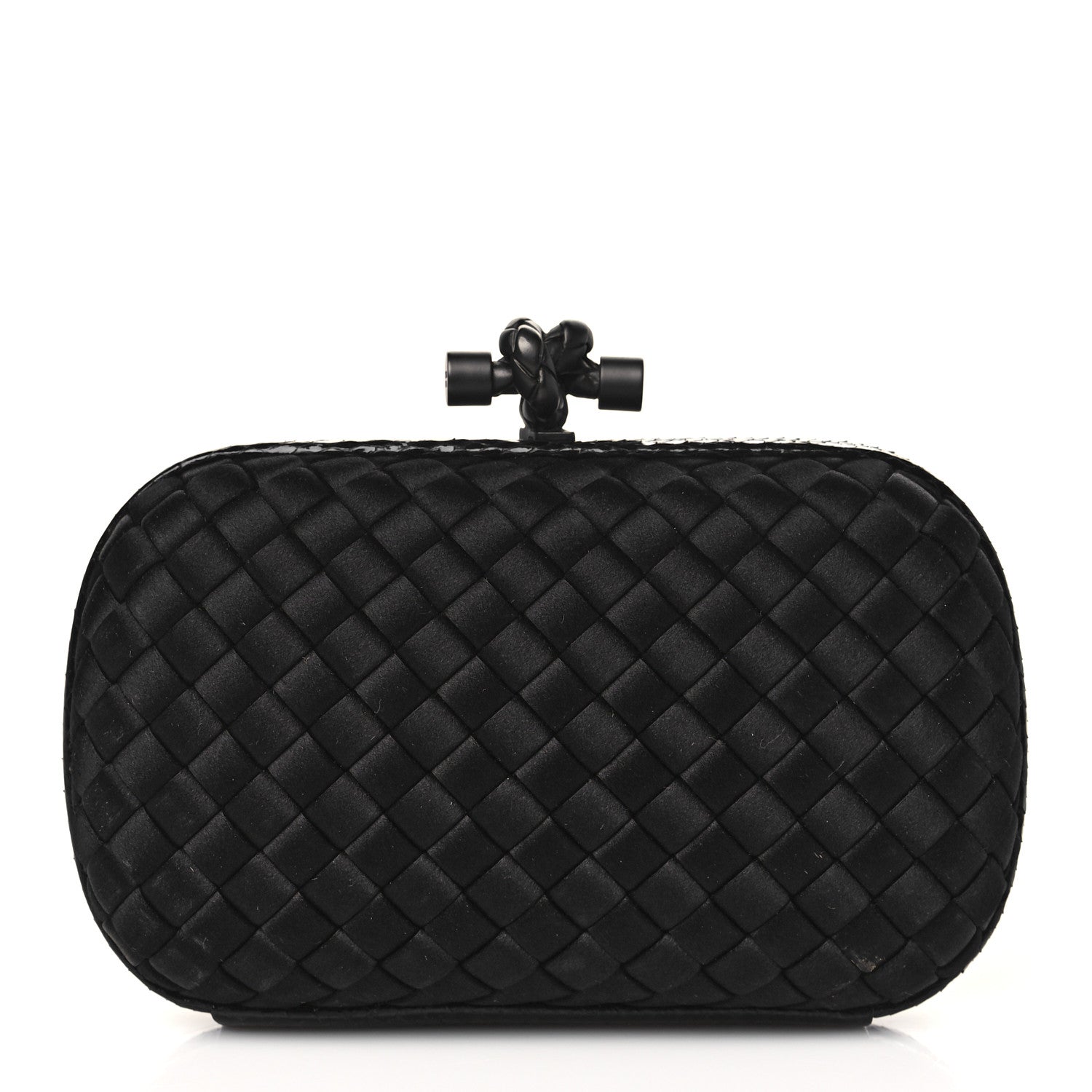 Bottega Veneta Satin Intreccio Impero Ayers Knot Clutch Black 1 of 10