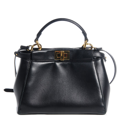 Fendi Nappa Mini Peekaboo Iconic Satchel Black 10 of 16