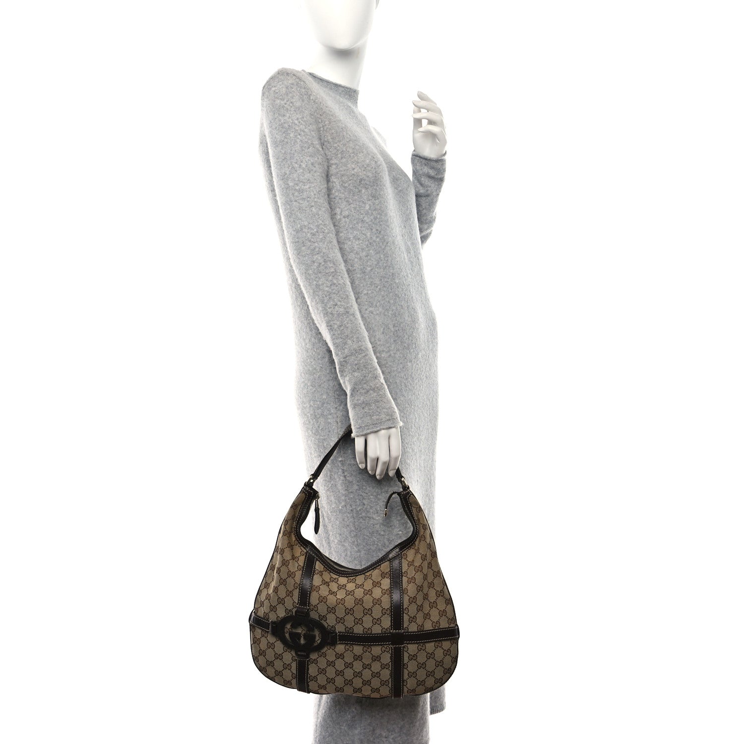 Gucci Monogram GG ROYAL Hobo Dark Brown 2 of 12