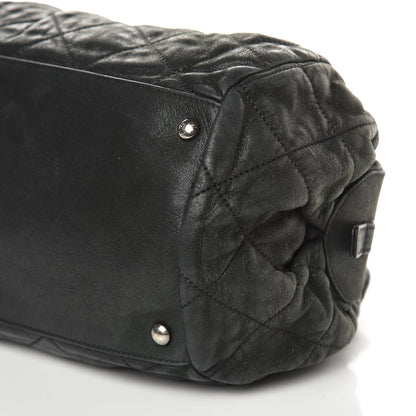 Chanel Iridescent Calfskin Chic Quilt Bowling Bag Black 9 of 13